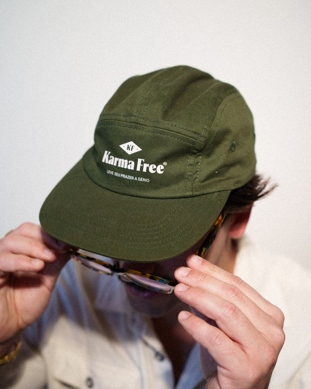 Boné Karma Free Five Panel na cor Musgo